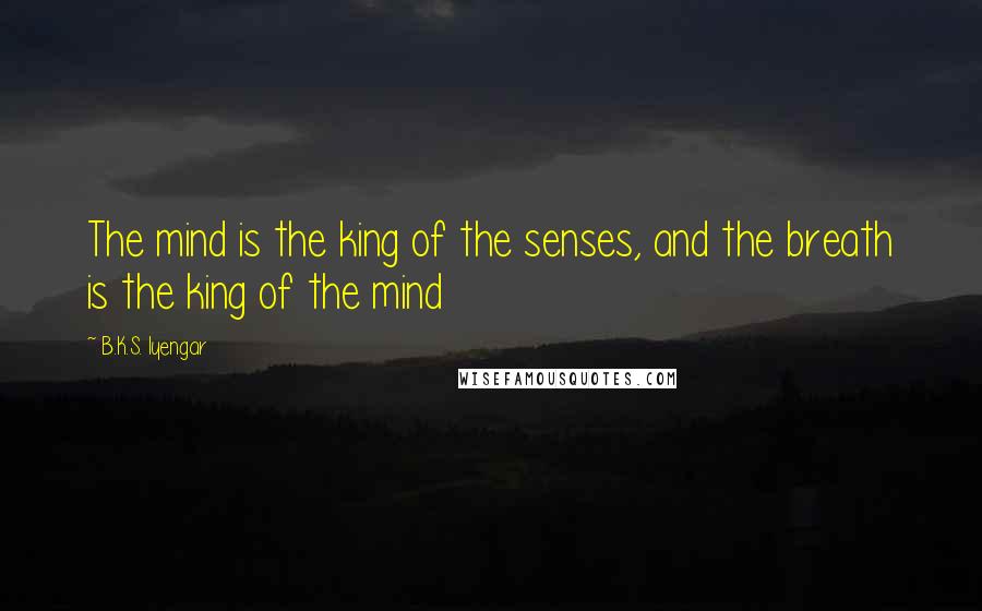 B.K.S. Iyengar Quotes: The mind is the king of the senses, and the breath is the king of the mind