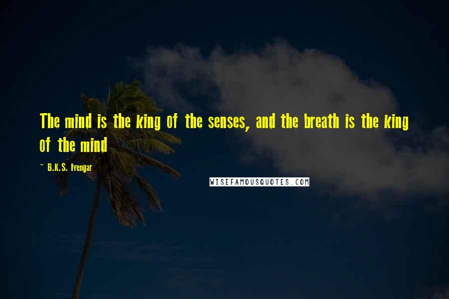 B.K.S. Iyengar Quotes: The mind is the king of the senses, and the breath is the king of the mind