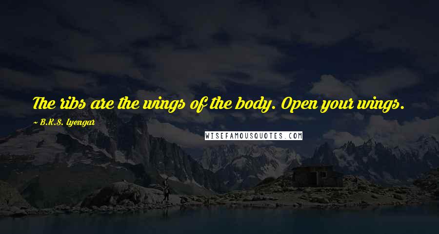 B.K.S. Iyengar Quotes: The ribs are the wings of the body. Open your wings.