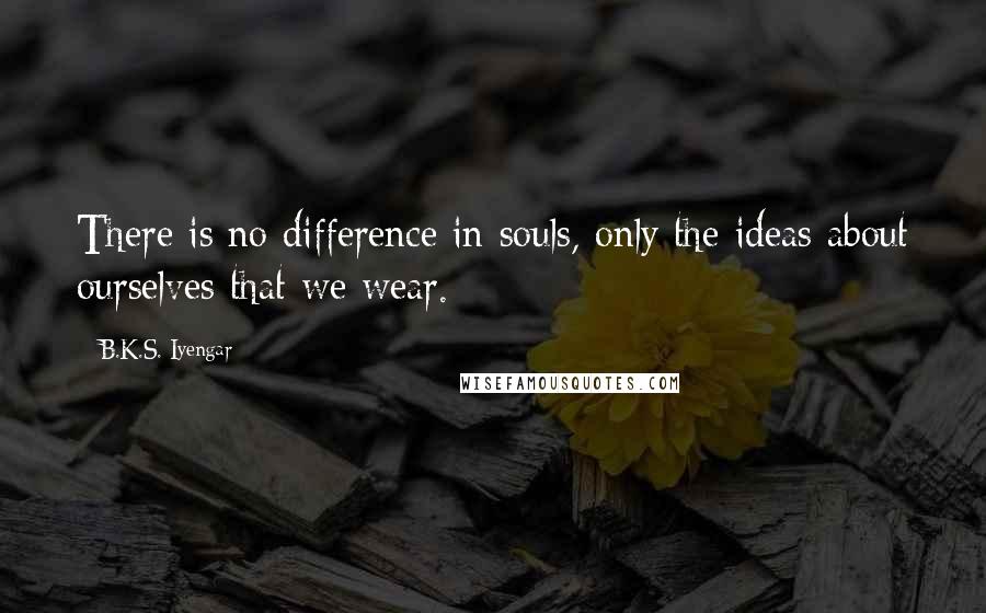 B.K.S. Iyengar Quotes: There is no difference in souls, only the ideas about ourselves that we wear.