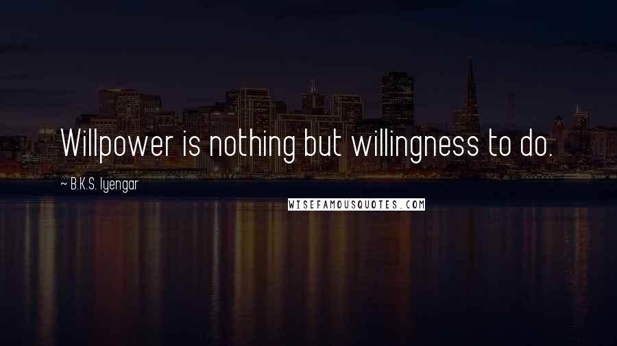 B.K.S. Iyengar Quotes: Willpower is nothing but willingness to do.