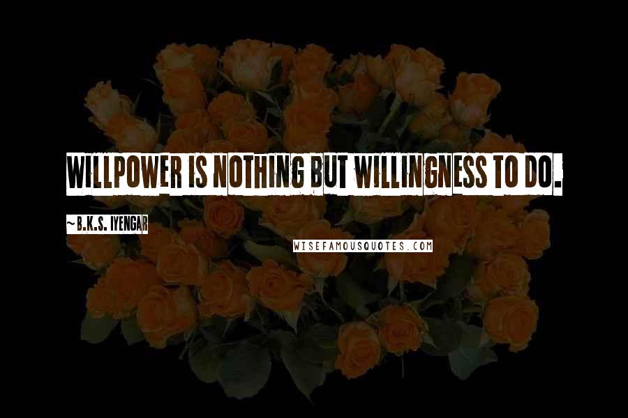 B.K.S. Iyengar Quotes: Willpower is nothing but willingness to do.