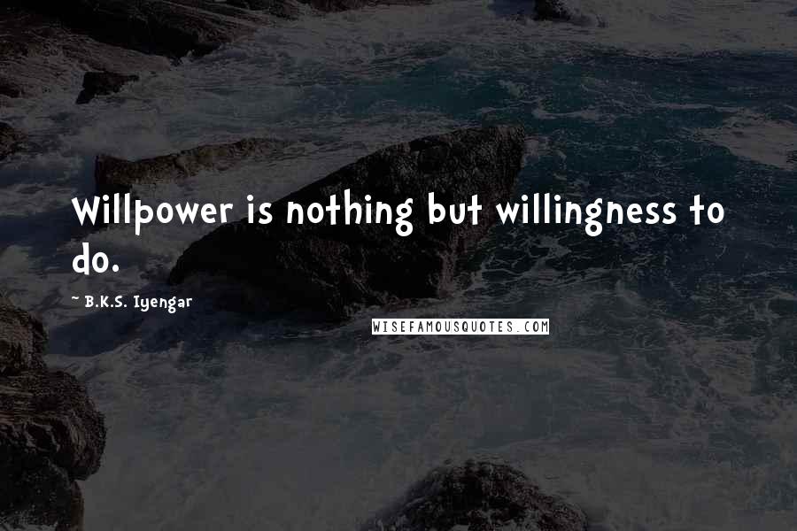 B.K.S. Iyengar Quotes: Willpower is nothing but willingness to do.