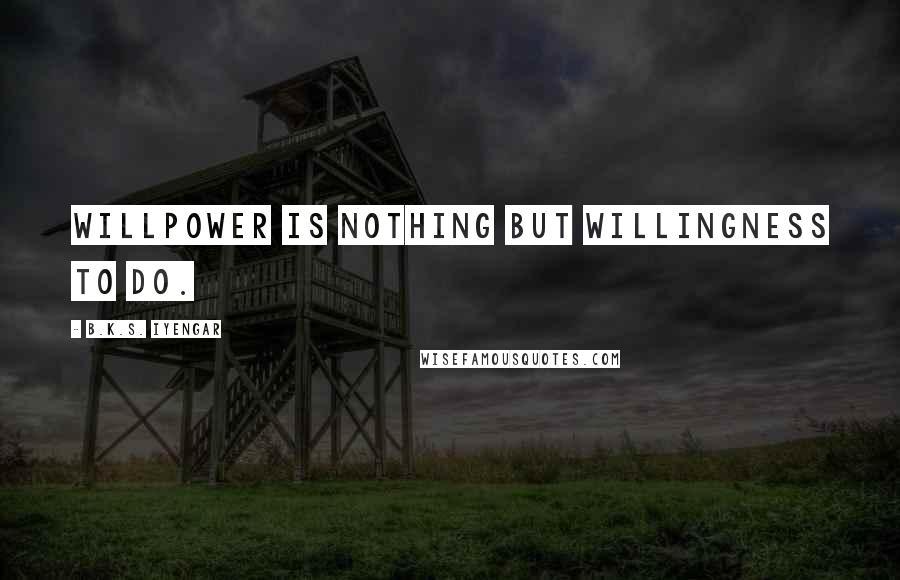 B.K.S. Iyengar Quotes: Willpower is nothing but willingness to do.