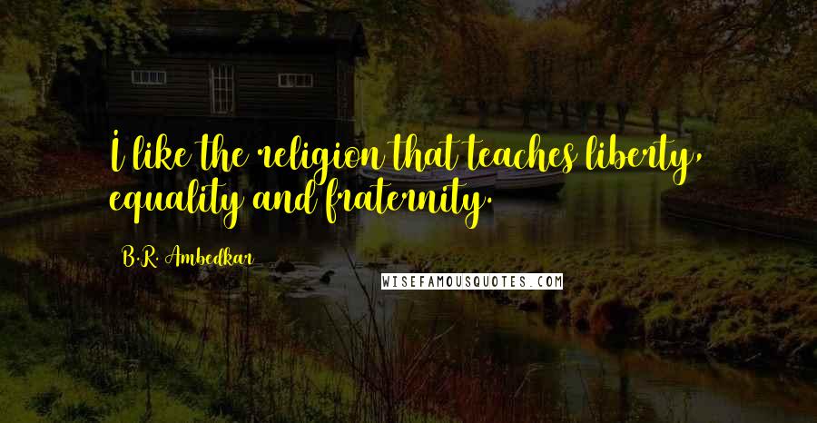 B.R. Ambedkar Quotes: I like the religion that teaches liberty, equality and fraternity.