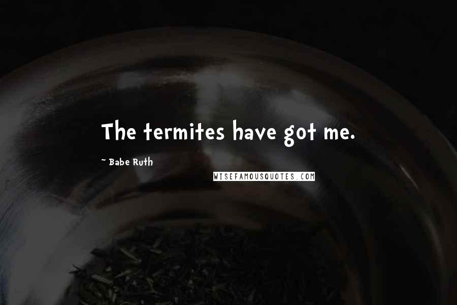 Babe Ruth Quotes: The termites have got me.