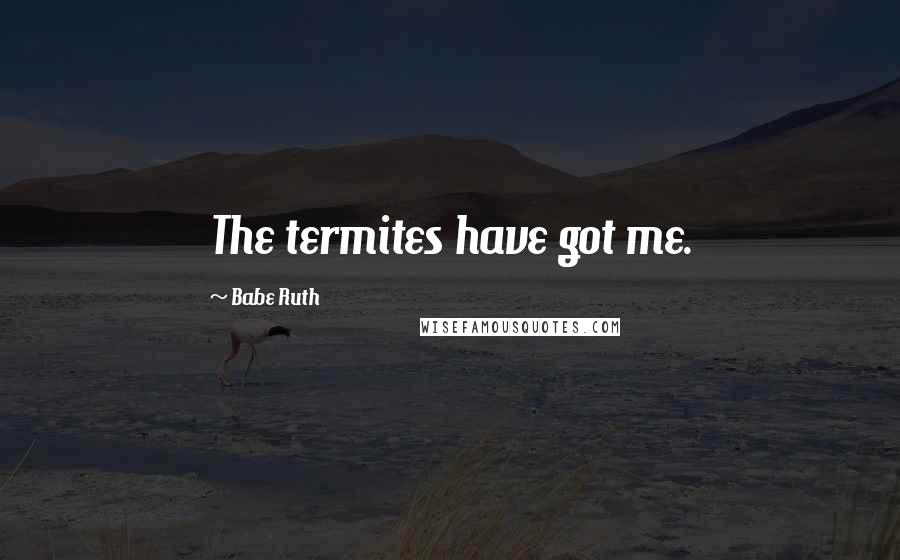 Babe Ruth Quotes: The termites have got me.