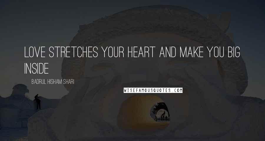 Badrul Hisham Shari Quotes: LOVE STRETCHES YOUR HEART AND MAKE YOU BIG INSIDE