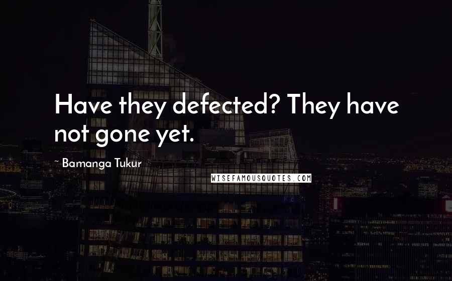 Bamanga Tukur Quotes: Have they defected? They have not gone yet.
