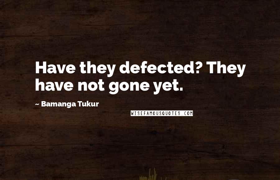 Bamanga Tukur Quotes: Have they defected? They have not gone yet.