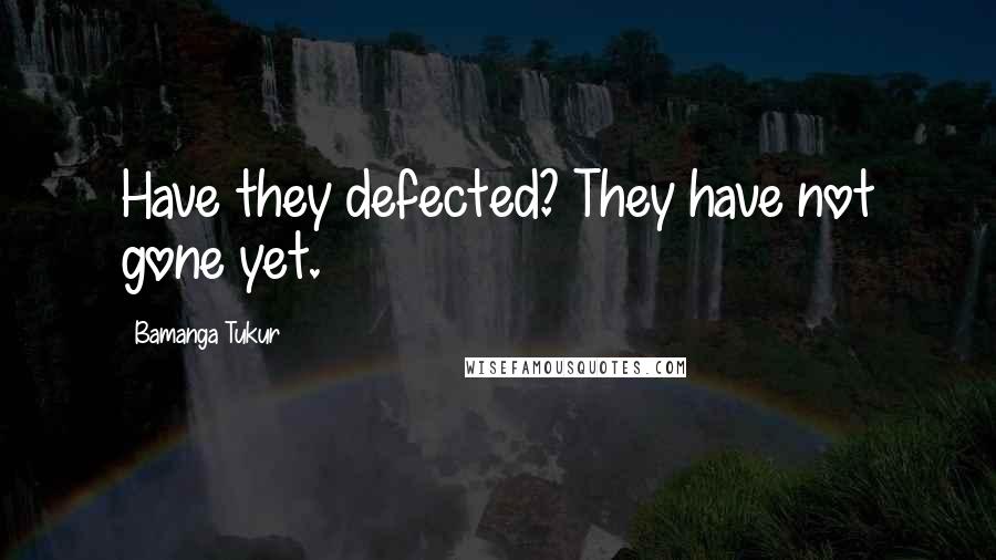 Bamanga Tukur Quotes: Have they defected? They have not gone yet.