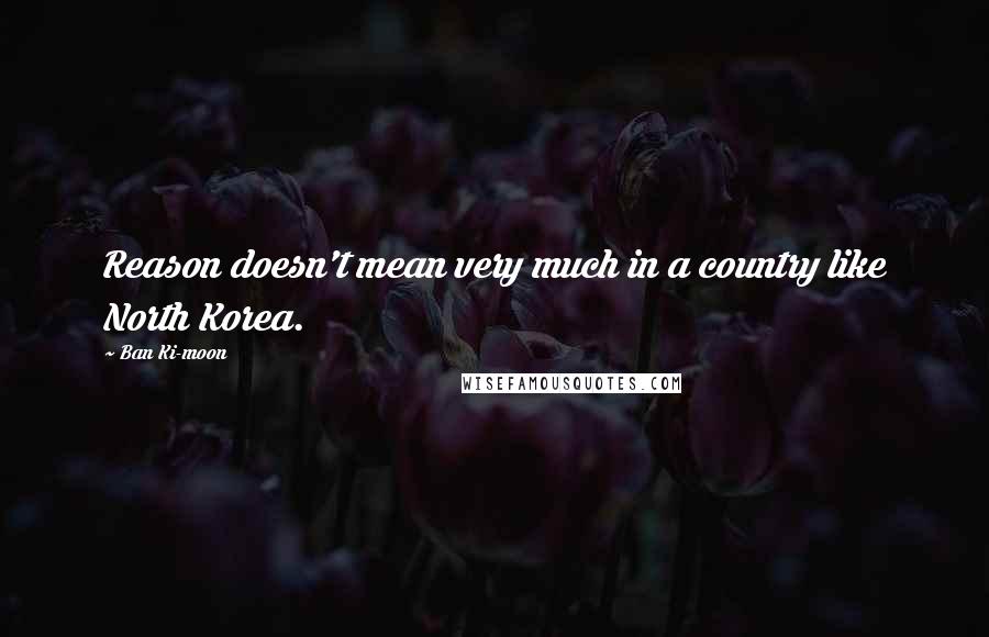 Ban Ki-moon Quotes: Reason doesn't mean very much in a country like North Korea.