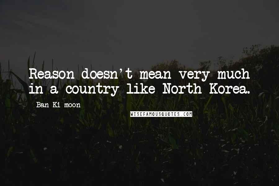 Ban Ki-moon Quotes: Reason doesn't mean very much in a country like North Korea.