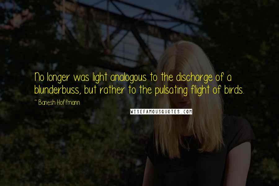 Banesh Hoffmann Quotes: No longer was light analogous to the discharge of a blunderbuss, but rather to the pulsating flight of birds.
