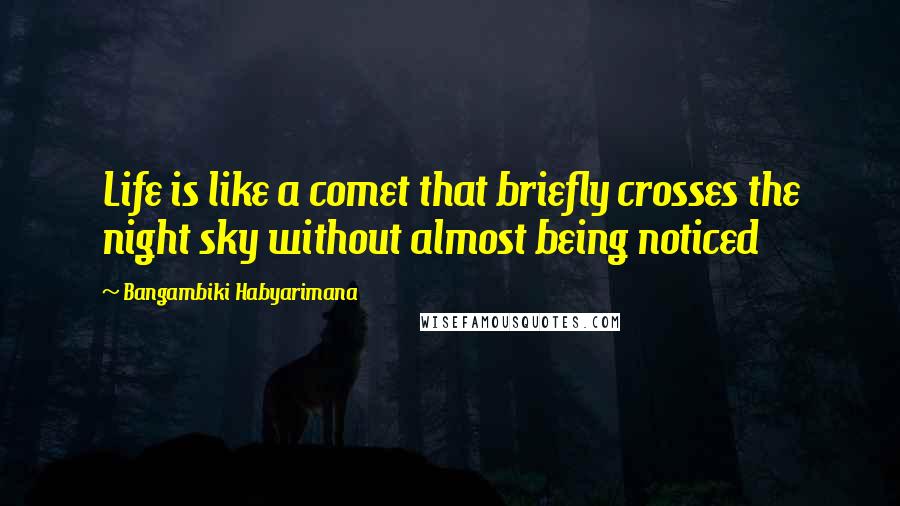 Bangambiki Habyarimana Quotes: Life is like a comet that briefly crosses the night sky without almost being noticed