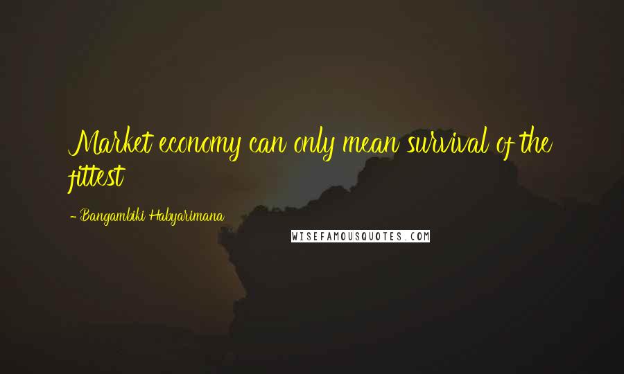 Bangambiki Habyarimana Quotes: Market economy can only mean survival of the fittest