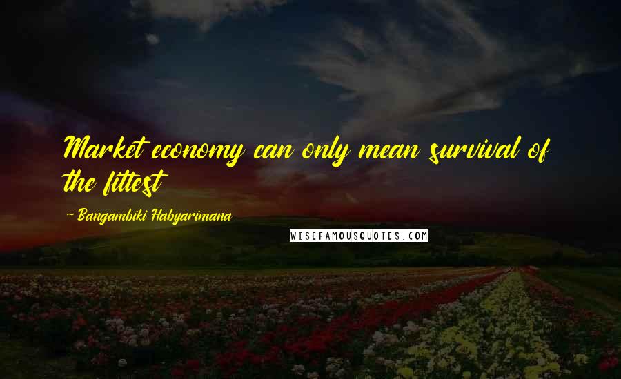 Bangambiki Habyarimana Quotes: Market economy can only mean survival of the fittest