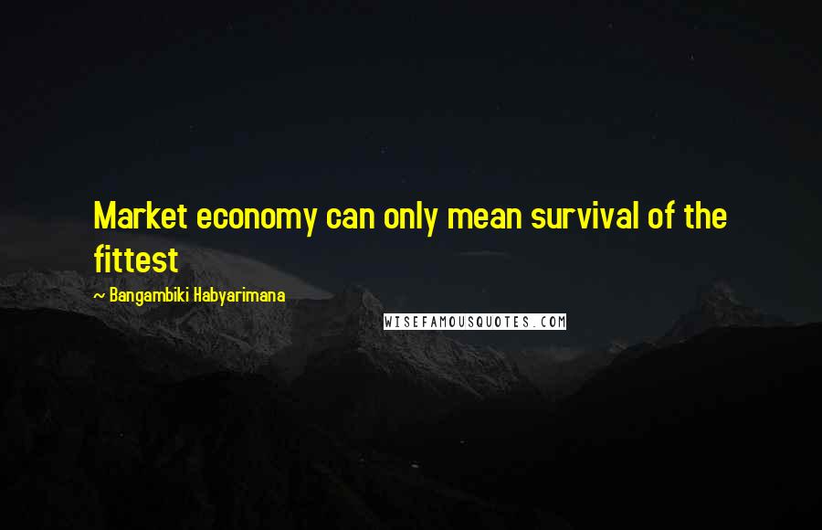 Bangambiki Habyarimana Quotes: Market economy can only mean survival of the fittest