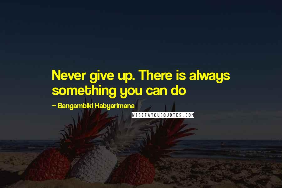 Bangambiki Habyarimana Quotes: Never give up. There is always something you can do