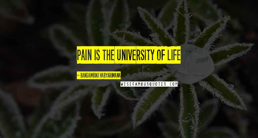 Bangambiki Habyarimana Quotes: Pain is the University of Life