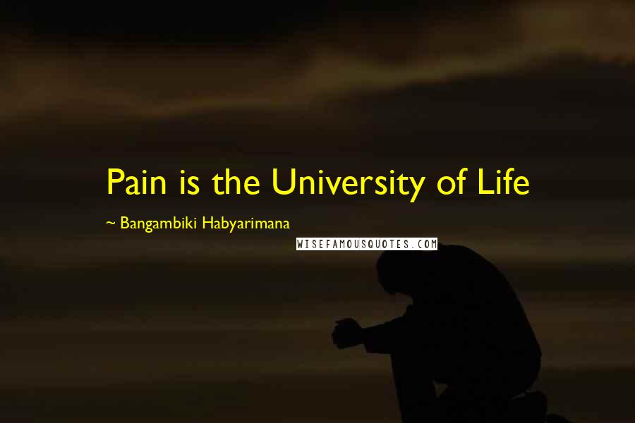 Bangambiki Habyarimana Quotes: Pain is the University of Life