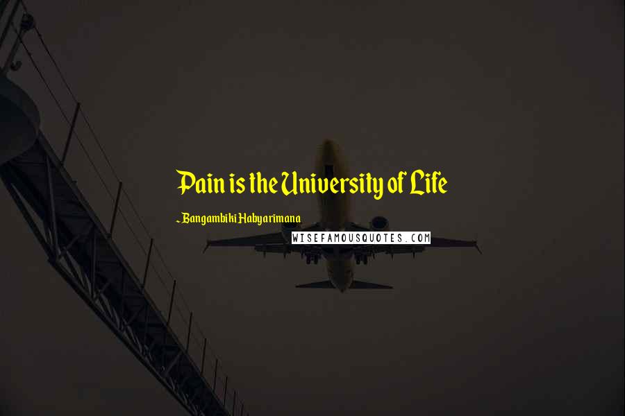 Bangambiki Habyarimana Quotes: Pain is the University of Life