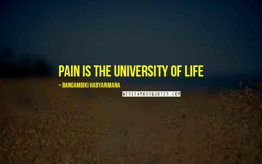 Bangambiki Habyarimana Quotes: Pain is the University of Life