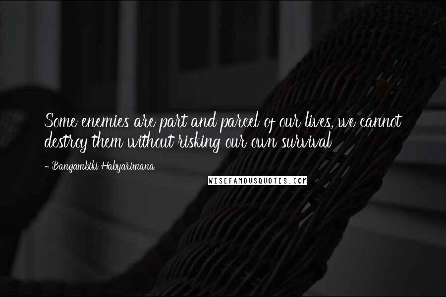 Bangambiki Habyarimana Quotes: Some enemies are part and parcel of our lives, we cannot destroy them without risking our own survival