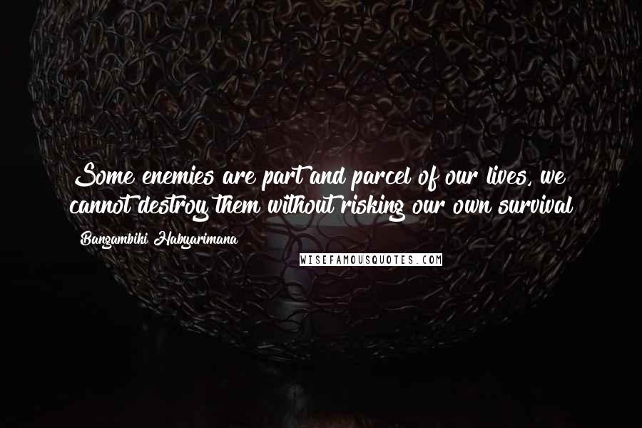 Bangambiki Habyarimana Quotes: Some enemies are part and parcel of our lives, we cannot destroy them without risking our own survival