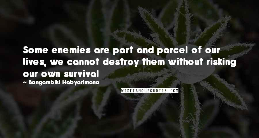 Bangambiki Habyarimana Quotes: Some enemies are part and parcel of our lives, we cannot destroy them without risking our own survival
