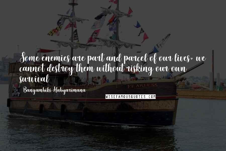 Bangambiki Habyarimana Quotes: Some enemies are part and parcel of our lives, we cannot destroy them without risking our own survival