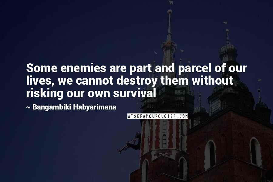 Bangambiki Habyarimana Quotes: Some enemies are part and parcel of our lives, we cannot destroy them without risking our own survival