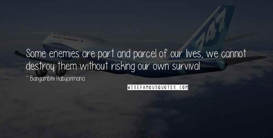 Bangambiki Habyarimana Quotes: Some enemies are part and parcel of our lives, we cannot destroy them without risking our own survival