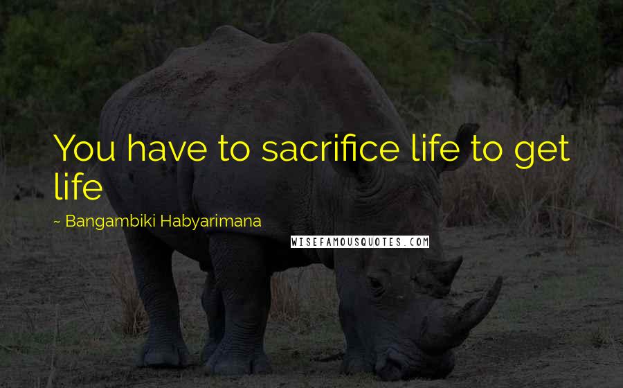 Bangambiki Habyarimana Quotes: You have to sacrifice life to get life