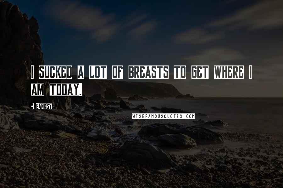 Banksy Quotes: I sucked a lot of breasts to get where I am today.