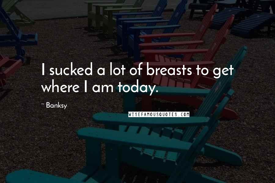 Banksy Quotes: I sucked a lot of breasts to get where I am today.