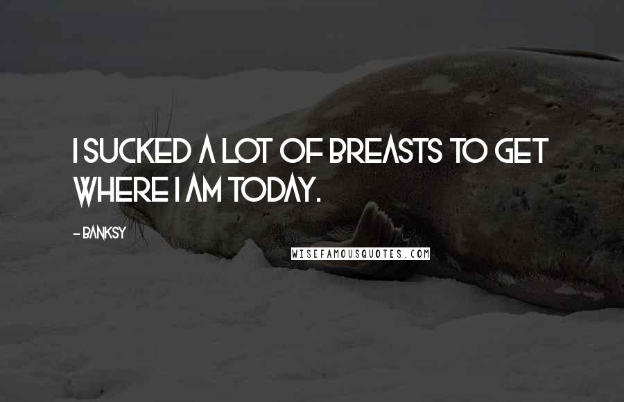 Banksy Quotes: I sucked a lot of breasts to get where I am today.