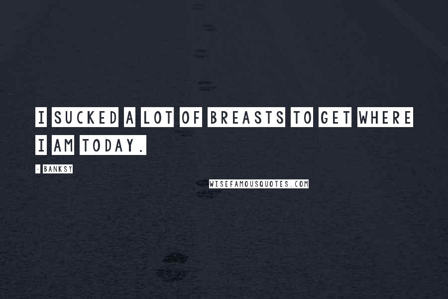 Banksy Quotes: I sucked a lot of breasts to get where I am today.