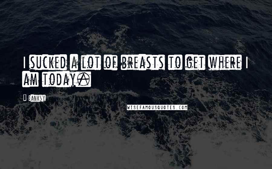 Banksy Quotes: I sucked a lot of breasts to get where I am today.