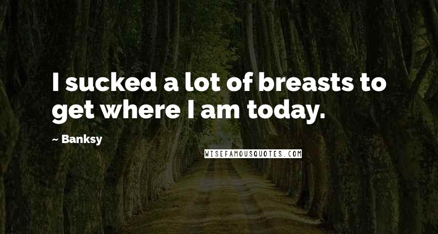 Banksy Quotes: I sucked a lot of breasts to get where I am today.
