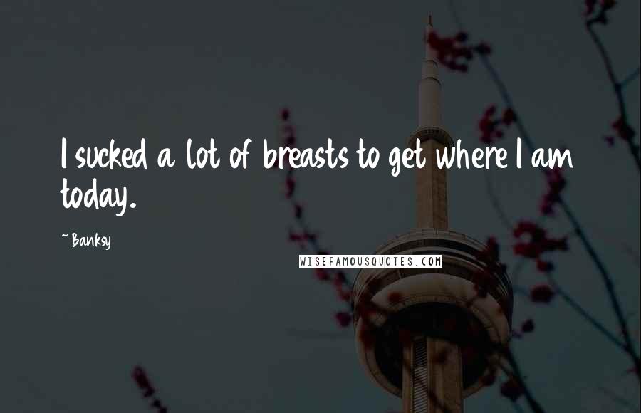 Banksy Quotes: I sucked a lot of breasts to get where I am today.