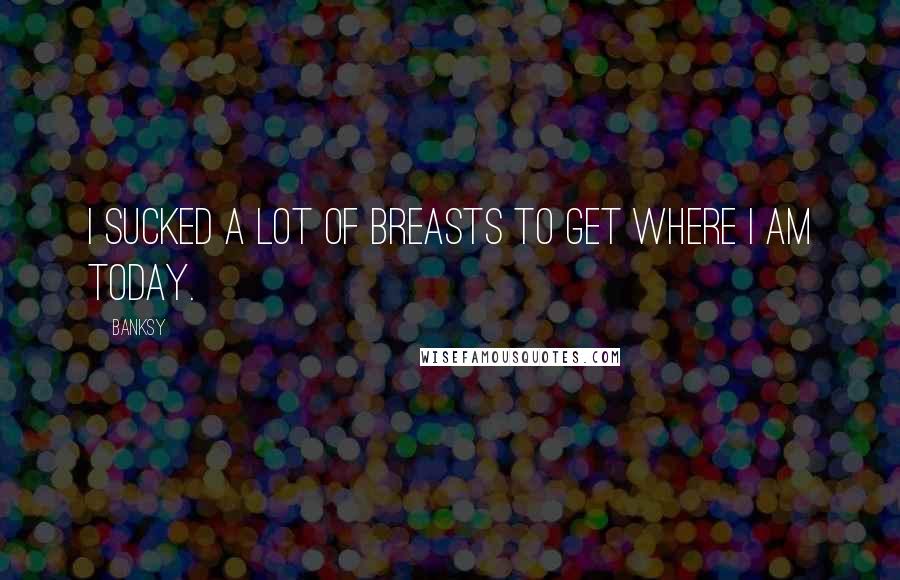 Banksy Quotes: I sucked a lot of breasts to get where I am today.