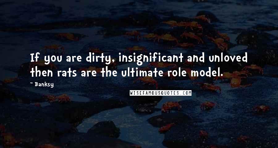 Banksy Quotes: If you are dirty, insignificant and unloved then rats are the ultimate role model.