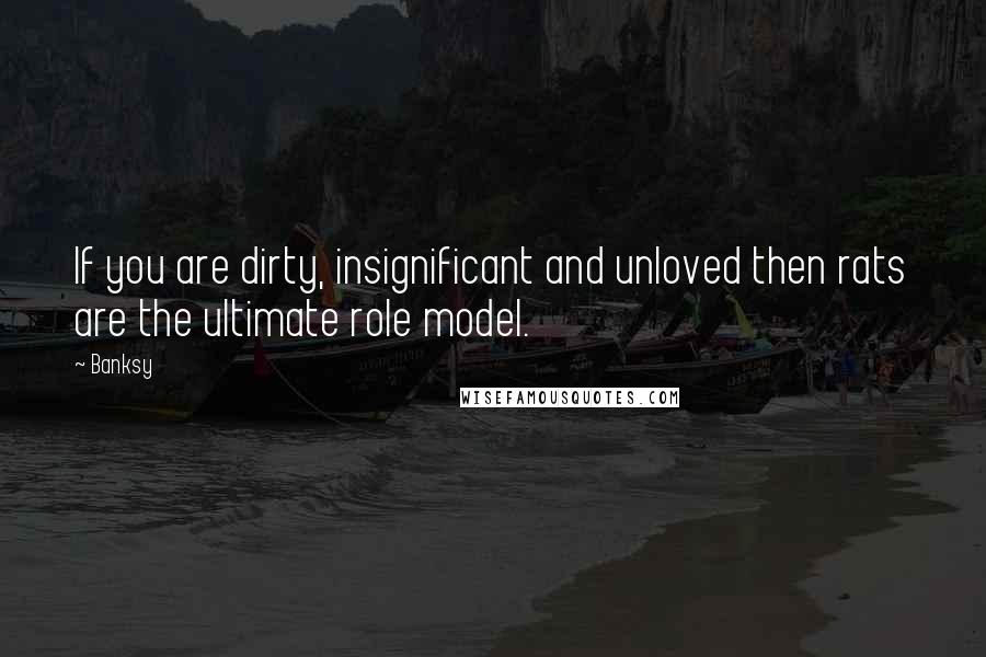 Banksy Quotes: If you are dirty, insignificant and unloved then rats are the ultimate role model.