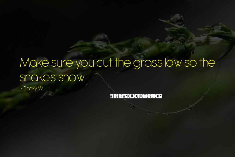 Banky W. Quotes: Make sure you cut the grass low so the snakes show