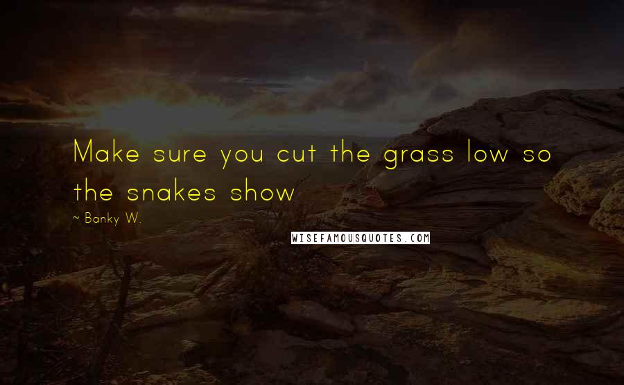 Banky W. Quotes: Make sure you cut the grass low so the snakes show