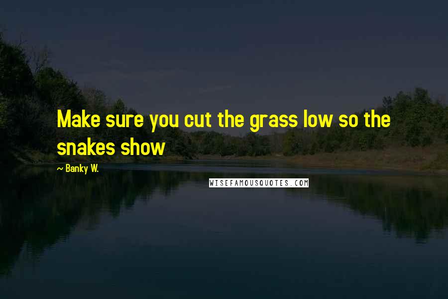 Banky W. Quotes: Make sure you cut the grass low so the snakes show