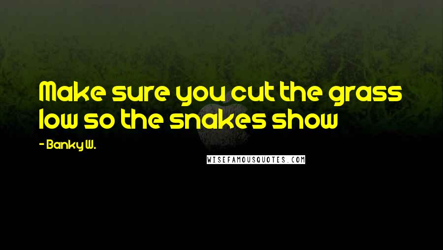 Banky W. Quotes: Make sure you cut the grass low so the snakes show