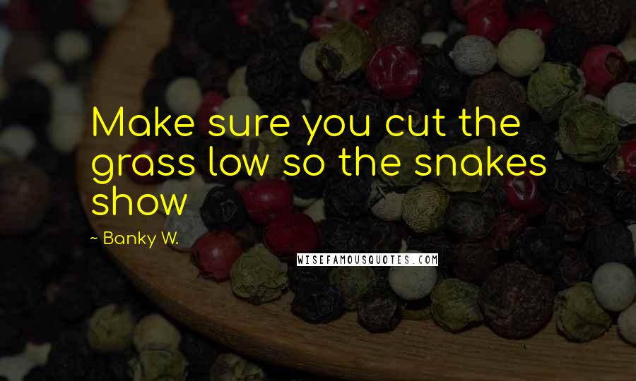 Banky W. Quotes: Make sure you cut the grass low so the snakes show