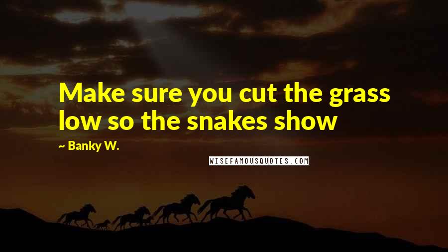 Banky W. Quotes: Make sure you cut the grass low so the snakes show